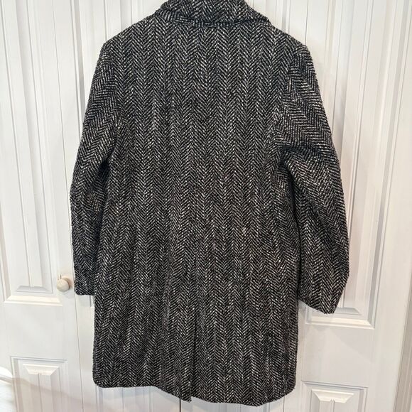 Nine West Black And White Wool Blend Coat Size Large - Picture 2 of 8
